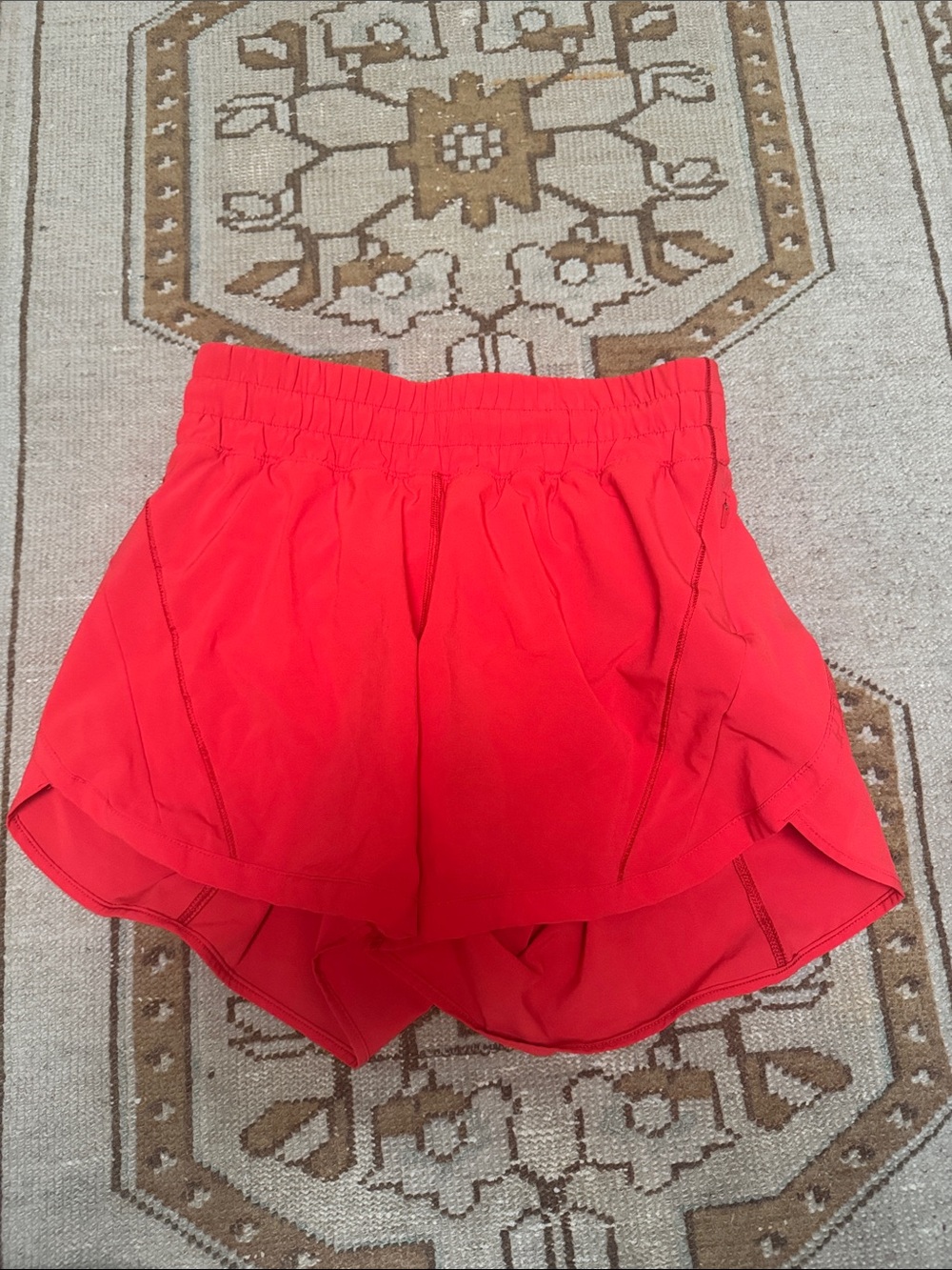 Lululemon Women’s Red Athletic Shorts with Elastic Waist